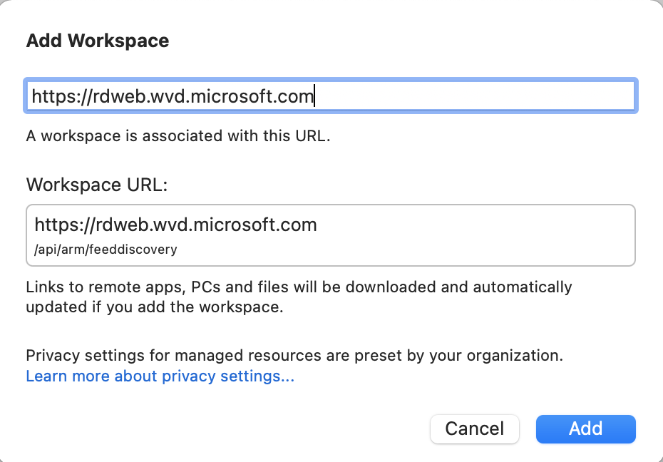 Screenshot showing Microsoft Remote Desktop App