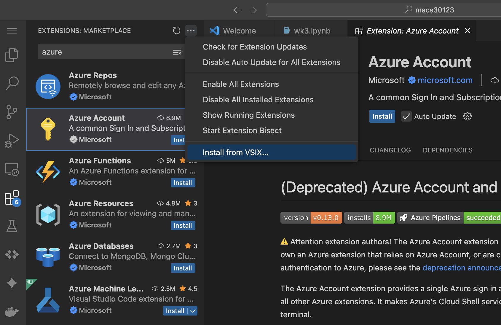 Install from VSIX