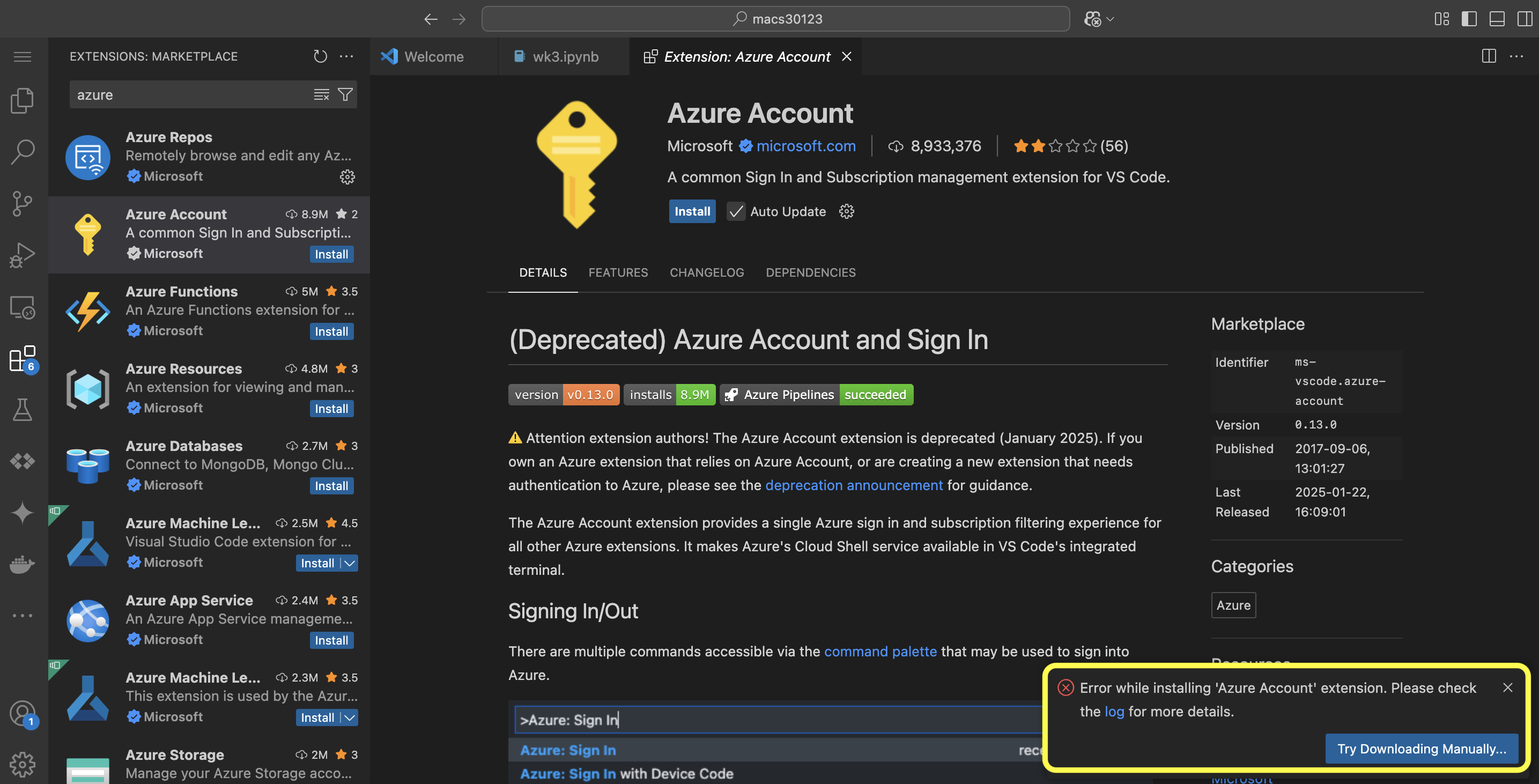 Download VSIX from Web UI