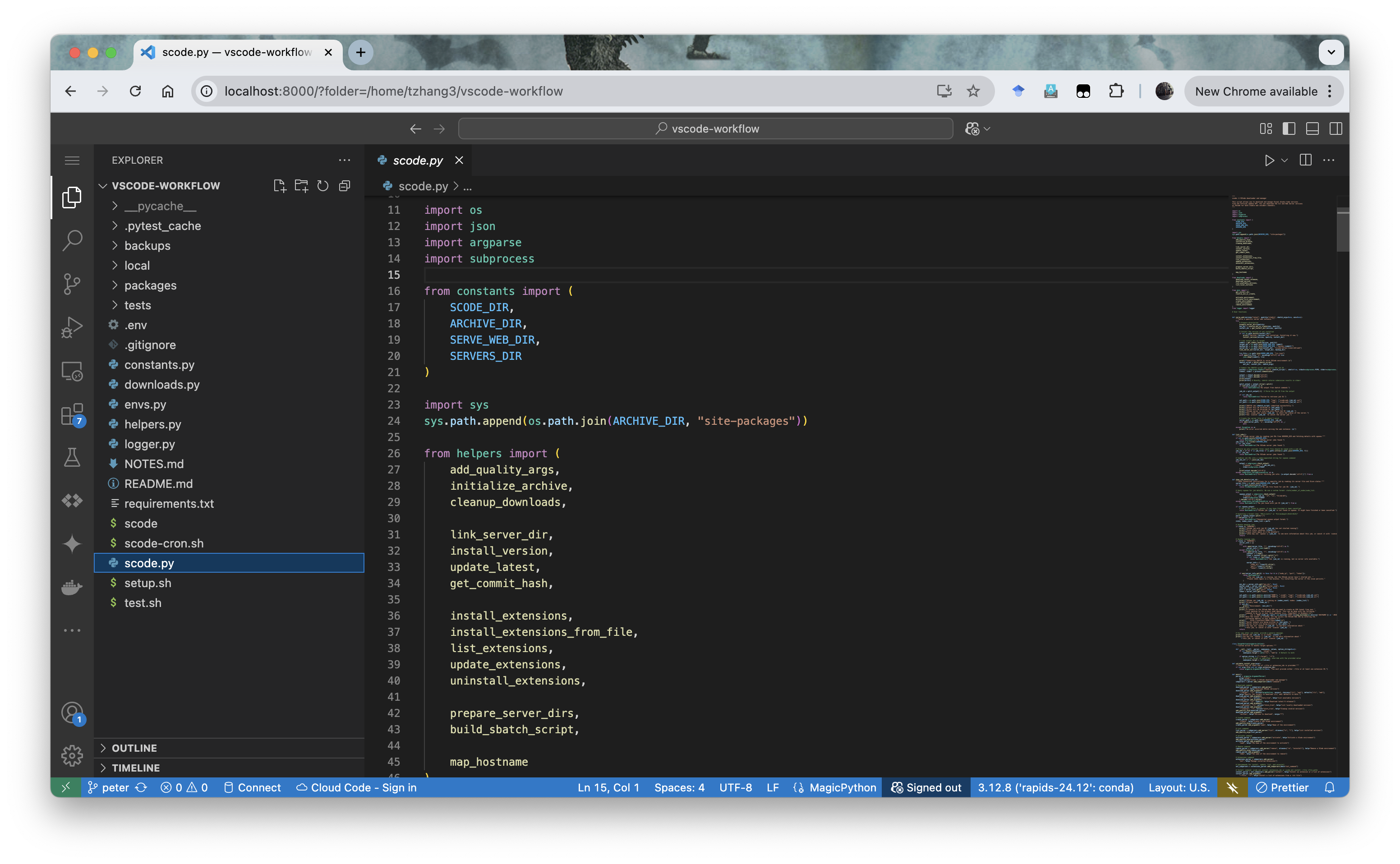 VSCode Web Interface